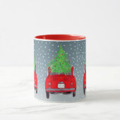 "Fiat 500 auto met kerstboom Waterverf Mok (Midden)