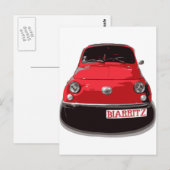 Fiat 500 Biarritz Briefkaart (Voorkant / Achterkant)