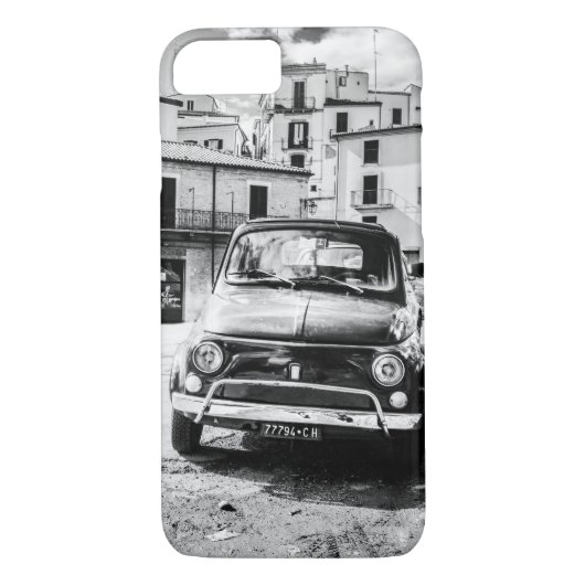 Fiat 500 Black + White, Rome, Italië, iPhone 7 hoe Case-Mate iPhone Case (Achterkant)