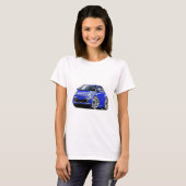 Fiat 500 Blue Car T-shirt (Voorkant volledig)