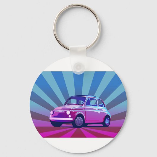 Fiat 500 Bonte Sleutelhanger (Voorkant)