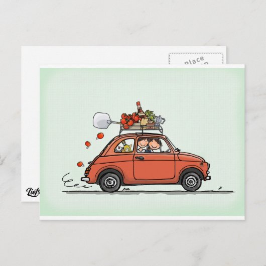 Fiat 500 Briefkaart (Voorkant / Achterkant)