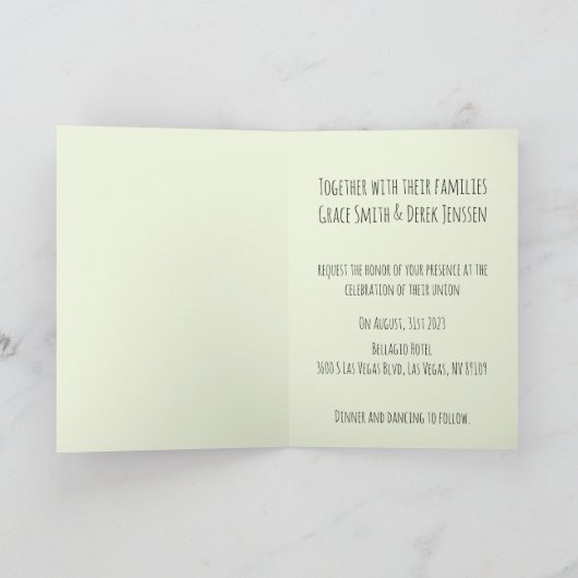 Fiat 500 bruiloft uitnodiging (Binnen)