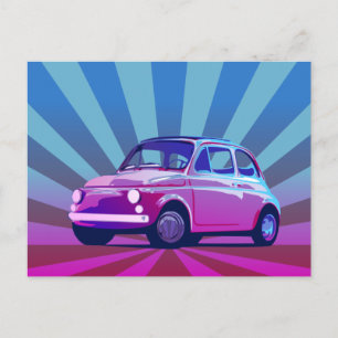 Fiat 500 Bunt Briefkaart