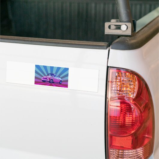 Fiat 500 Bunt Bumpersticker (Op Truck)