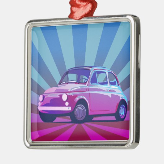 Fiat 500 Bunt Metalen Ornament (Links)