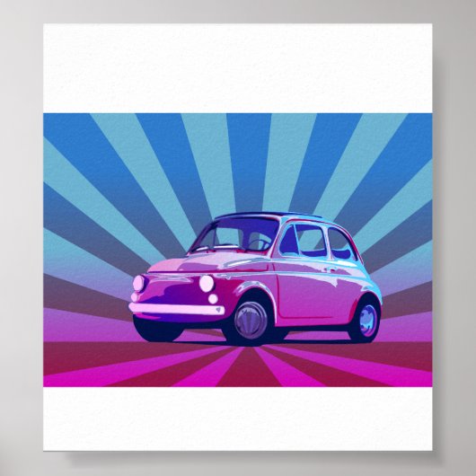 Fiat 500 Bunt Poster (Voorkant)