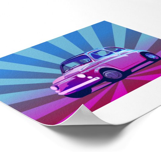 Fiat 500 Bunt Poster (Hoek)