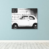Fiat 500,  cinquecento in Italië Canvas Afdruk (Insitu (Houten vloer))