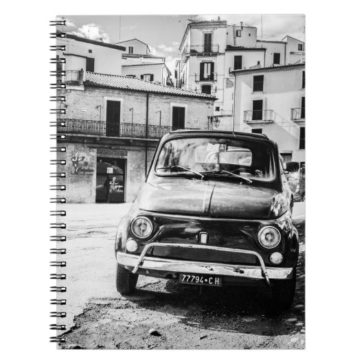 Fiat 500, cinquecento in Italië, klassiek cadeau v Notitieboek (Voorkant)