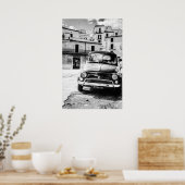 Fiat 500, cinquecento in Italië, klassiek cadeau v Poster (Keuken)