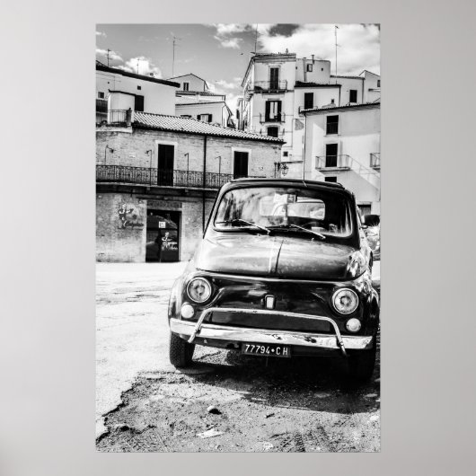 Fiat 500, cinquecento in Italië, klassiek cadeau v Poster (Voorkant)