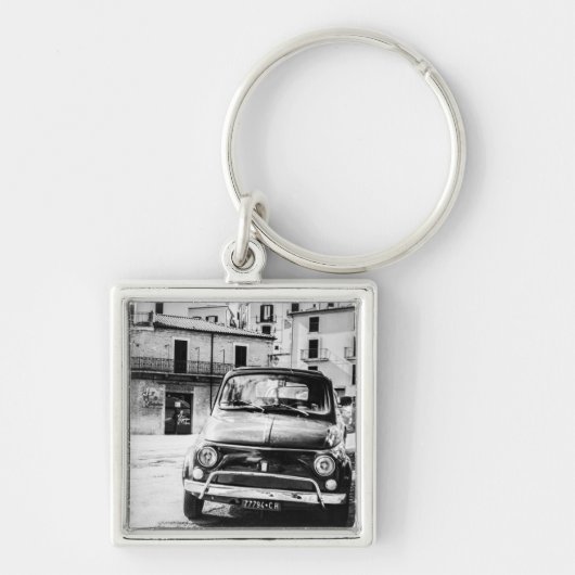 Fiat 500, cinquecento in Italië, klassiek cadeau v Sleutelhanger (Voorkant)