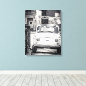 Fiat 500, cinquecento, in Italië, klassiek canvas Afdruk (Insitu (Houten vloer))