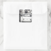 Fiat 500, Cinquecento in Italië Vierkante Sticker (Tas)