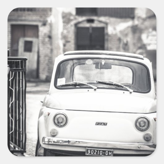 Fiat 500, Cinquecento in Italië Vierkante Sticker (Voorkant)