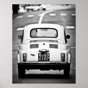 Fiat 500, cinquecento, Rome, Italië; Poster
