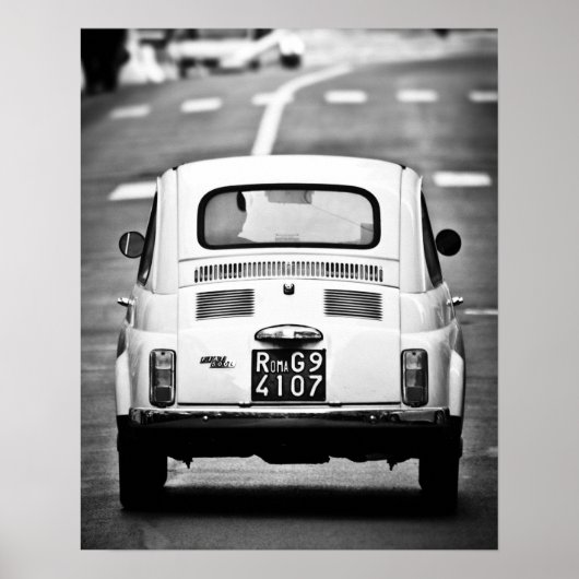 Fiat 500, cinquecento, Rome, Italië; Poster (Voorkant)