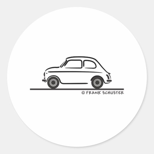 Fiat 500 Cinquecento Ronde Sticker (Voorkant)