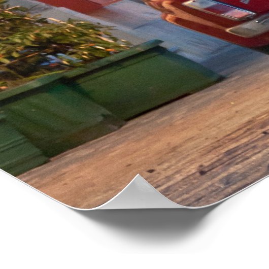 Fiat 500,  cinquecento, 's nachts, Italië Poster (Hoek)