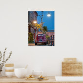 Fiat 500,  cinquecento, 's nachts, Italië Poster (Keuken)