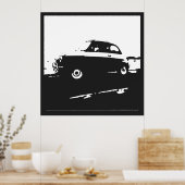 Fiat 500 classic - White on charcoal background Poster (Keuken)