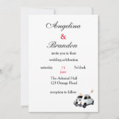 fiat 500 drive car bruiloft uitnodiging (Voorkant)