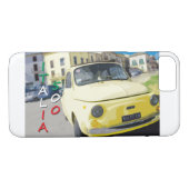 Fiat 500 geel in Italië, Rome, iPhone 7 cover (Achterkant (Horizontaal))
