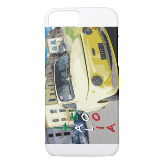 Fiat 500 geel in Italië, Rome, iPhone 7 cover (Achterkant)