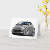 Fiat 500 Grijze Auto Kaart (Gele Bloem)