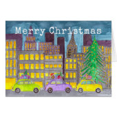 Fiat 500 in de  stad (Voorkant Horizontaal)