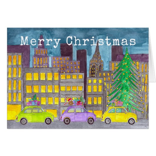 Fiat 500 in de  stad (Voorkant Horizontaal)