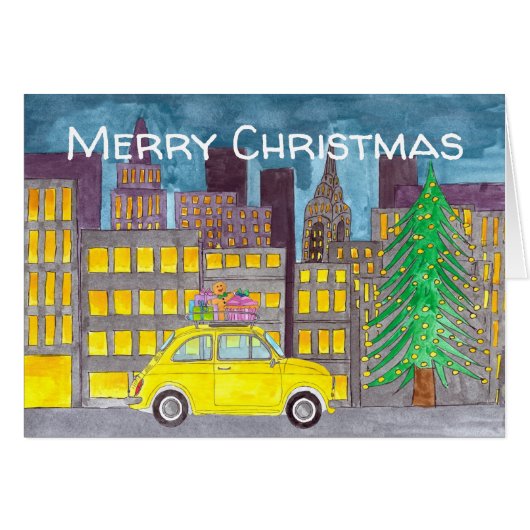 Fiat 500 in de  stad (Voorkant Horizontaal)