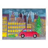 Fiat 500 in de  stad (Voorkant Horizontaal)