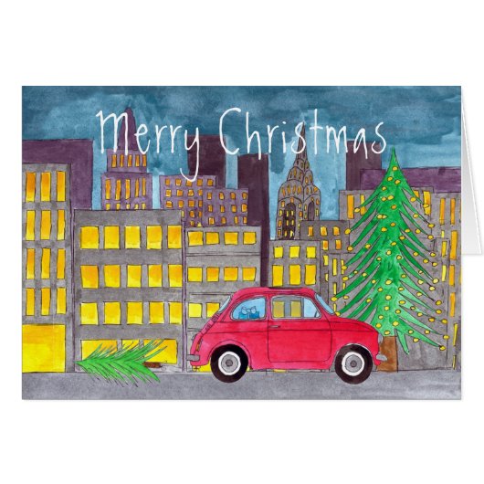 Fiat 500 in de  stad (Voorkant Horizontaal)