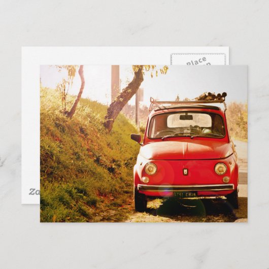 Fiat 500 in Italië Briefkaart (Voorkant / Achterkant)