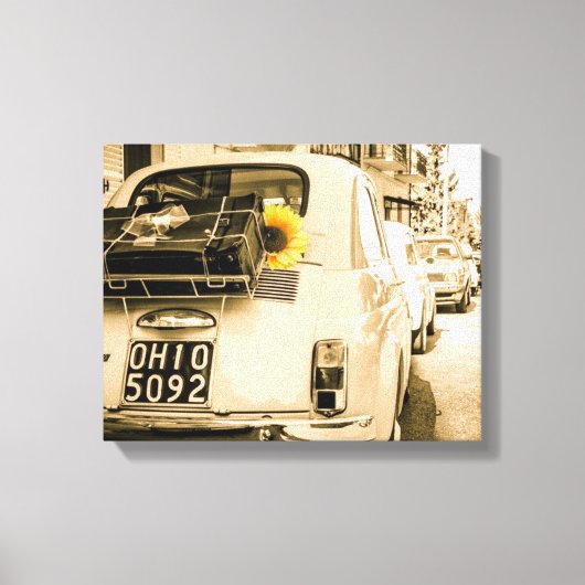 Fiat 500 in Italië  canvas (Voorkant)