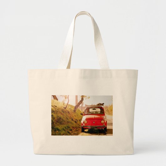 Fiat 500 in Italië Grote Tote Bag (Voorkant)