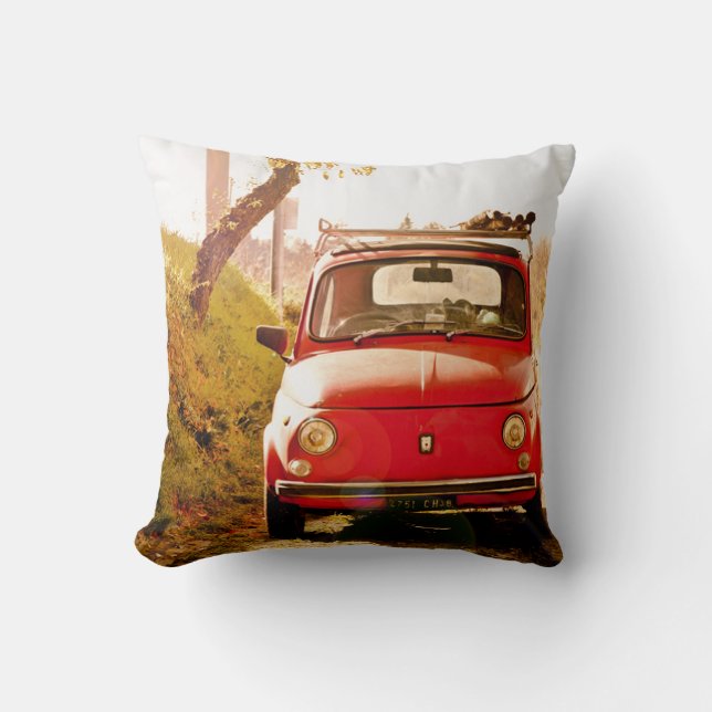 Fiat 500 in Italië, klassiek autokussen Kussen (Voorkant)