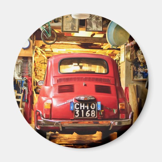 Fiat 500 in Italië Magneet (Voorkant)