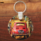 Fiat 500 in Italië Sleutelhanger (Voorkant)