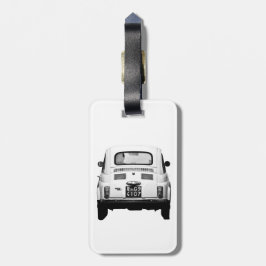 Fiat 500 in Rome, bagagelabel, Italië. Bagagelabel