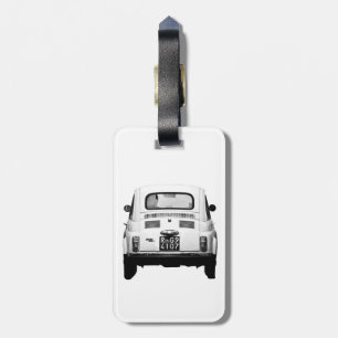 Fiat 500 in Rome, bagagelabel, Italië. Bagagelabel