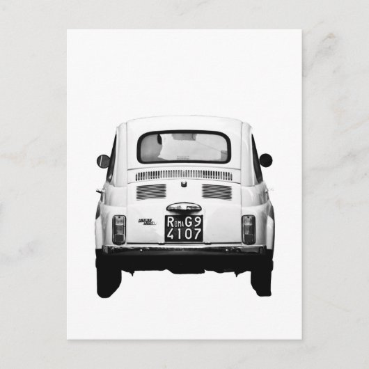 Fiat 500 in Rome, Italië Briefkaart (Voorkant)