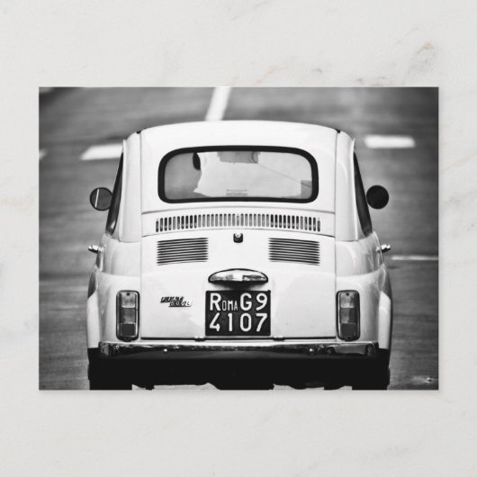 Fiat 500 in Rome, Italië Briefkaart (Voorkant)