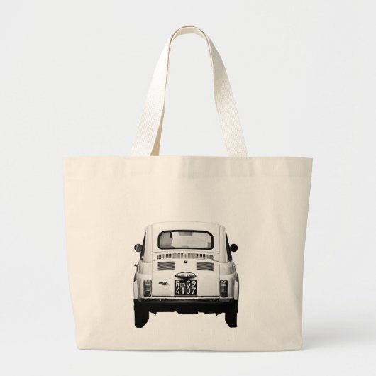 Fiat 500 in Rome, Italië. Grote Tote Bag (Voorkant)