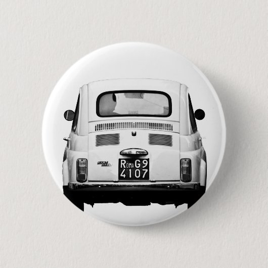 Fiat 500 in Rome, Italië. Ronde Button 5,7 Cm (Voorkant)