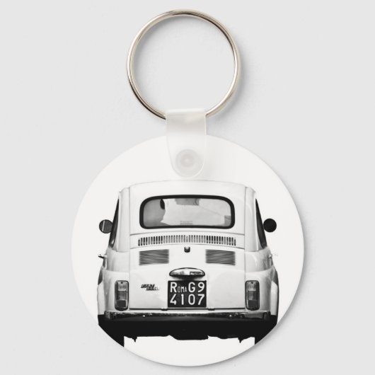 Fiat 500 in Rome, Italië. Sleutelhanger (Voorkant)