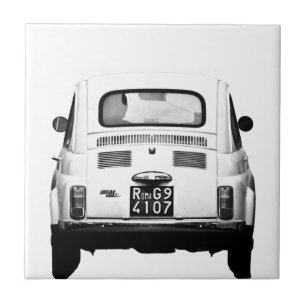 Fiat 500 in Rome, Italië. Tegeltje