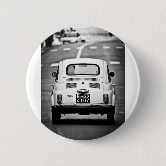 Fiat 500 in Rome Ronde Button 5,7 Cm (Voorkant)
